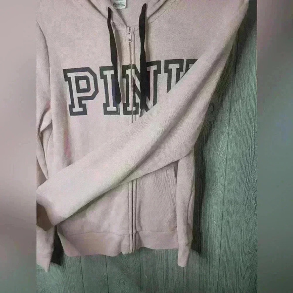 Victoria Secret Pink blush colored zipper hoodie size Large. - Picture 5 of 7
